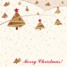 Christmas card with geometric firs &ndash; Illustration