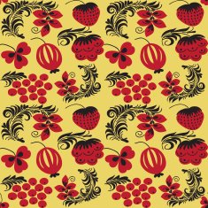 seamless patterns in traditional russian style Hohloma