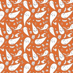 Lovely ghost Stylish cartoon seamless pattern