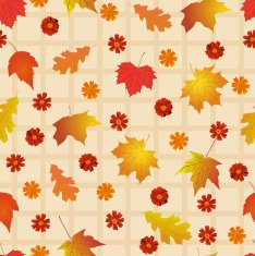 Seamless pattern with bright autumn leaves N10