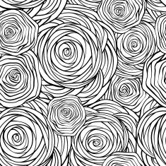 Stylized roses seamless pattern N3