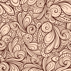Abstract floral shapes seamless pattern N2