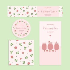 Homemade raspberry jam set