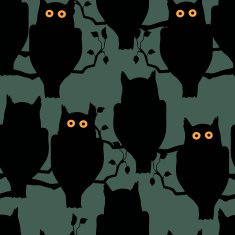 Owls sitting on a branch N4