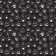 Seamless pattern Of Vintage Happy Halloween pumpkins N6