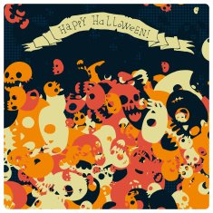 Halloween party skull background seamless pattern