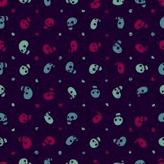 Cartoon Halloween party skull seamless flat icon