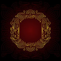 Vector Gold Mono Line style Geometric Font Letter O N2