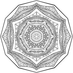 Black And White Mandala Ornament N2