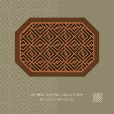 Chinese window tracery polygon frame 82 spiral square