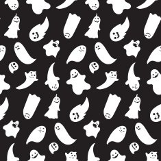 Seamless pattern from halloween emotional ghosts N2