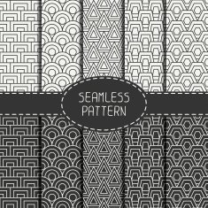 Set of line polygon seamless pattern Geometric figures Wrapping paper