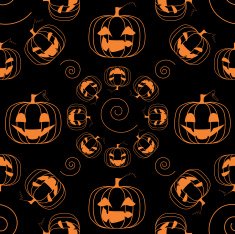 Funny pumpkins seamless pattern