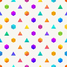 Polygon 3d objects Seamless geometric pattern
