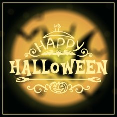 Happy Halloween message design on unfocused background N2