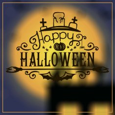 Happy Halloween message design on unfocused background N7