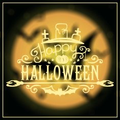 Happy Halloween message design on unfocused background N8