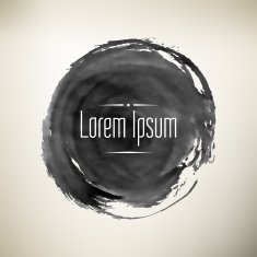 Handmade black ink backgrounds painted by brush Vector illustration
