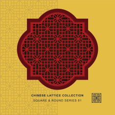 Chinese window tracery square round frame 81 cross flower