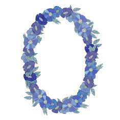 Blue floral border made with wildflowers N12