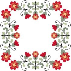 Invitation card with floral ornament N2