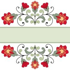 Invitation card with floral ornament N3