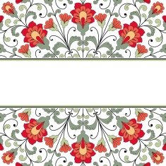 Invitation card with floral ornament N14