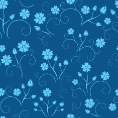 dark blue seamless floral pattern - vector