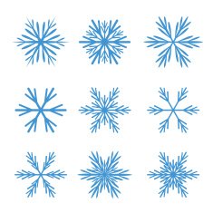 Collection of Blue Snowflakes