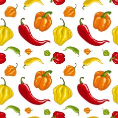 Seamless vector pattern with chili peppers