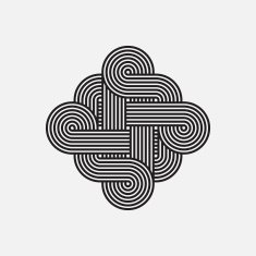 Twisted lines vector element intertwined pattern