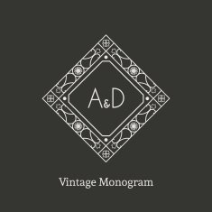 Vector vintage monogram N5