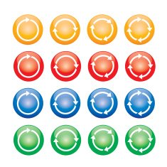 Set of color circle vector arrows