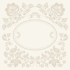 Vector background of floral pattern with traditional russian flower ornament N2