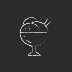Cup of an ice cream icon drawn in chalk N2