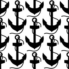 Nautical seamless pattern with anchors and ropes