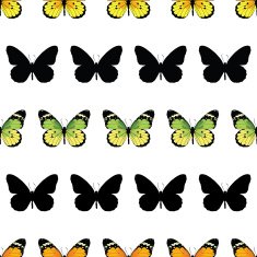 Vector Monarch Butterfly Stripes Seamless Pattern
