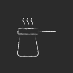 Coffee turk icon drawn in chalk