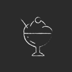 Cup of an ice cream icon drawn in chalk N3