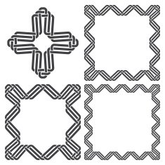 Set of knotting frames and cross