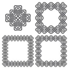 Set of knotting frames and celtic cross