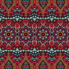 Abstract festive colorful floral vector ethnic tribal pattern N2