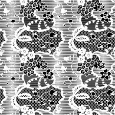 Black lace vector fabric seamless pattern N21