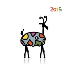 Funny goat sketch Symbol of 2015 new year N6