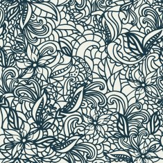 hand-drawing illustration doodle funny Floral background N2