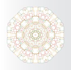 Colorful vector shape square design pattern isolated on gray