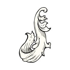 traditional hand drawn floral swirl N50