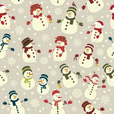 Seamless pattern with Christmas snowmans