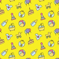Vector baby seamless pattern for web design or print