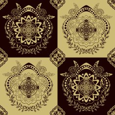 Yellow monochrome seamless pattern